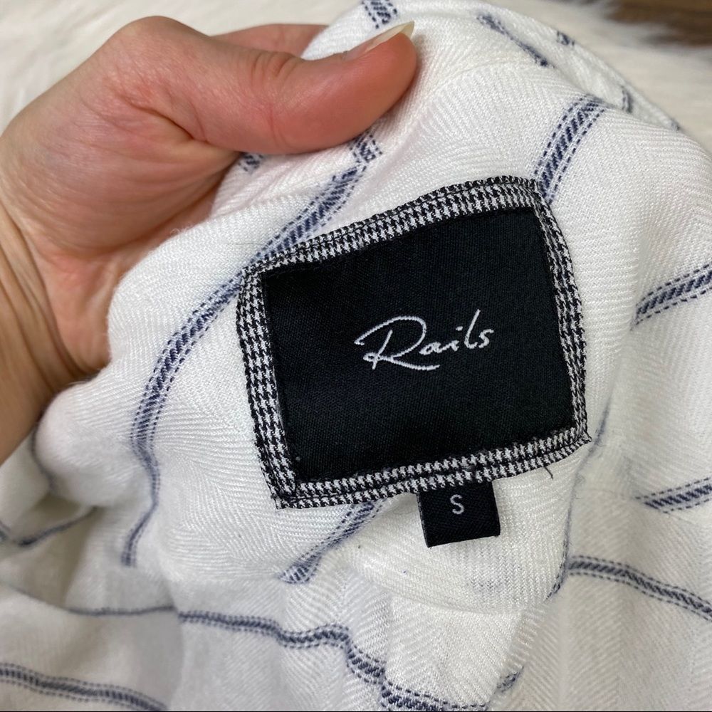 Rails Plaid Stripe Button Down Small - image 2